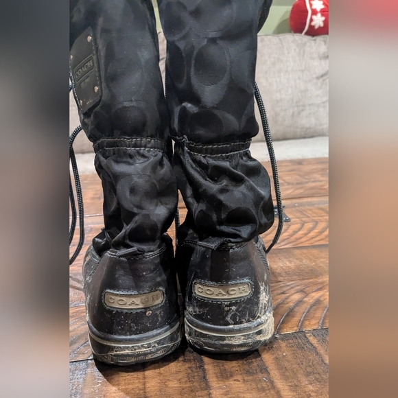 Coach Black Winter & Rain Boots Sz 5 - Picture 2 of 5